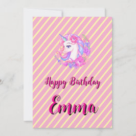 Cartão De Festividades unicórnio & personalize seu nome