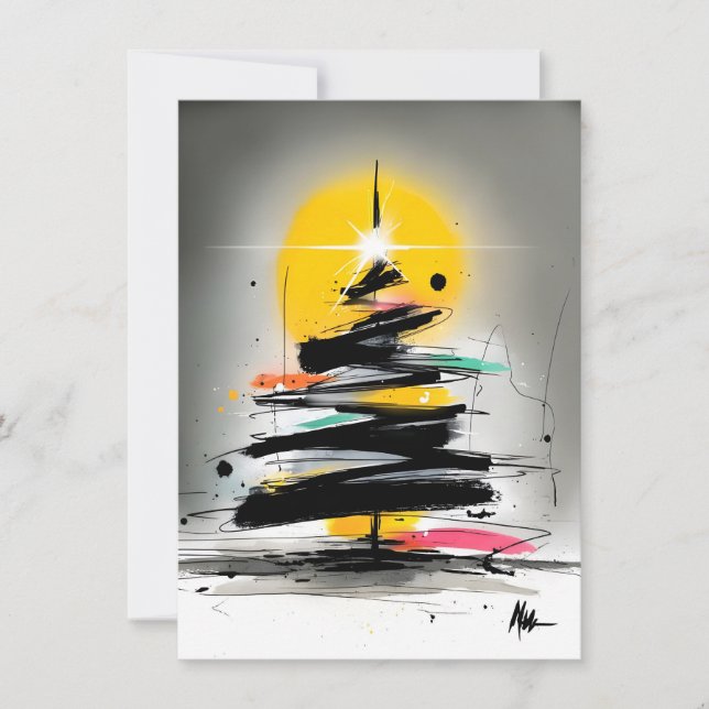 Cartão De Festividades Unique and Funky Christmas Cards (Frente)