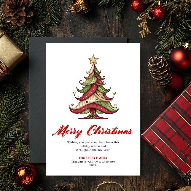 Cartão De Festividades Unique Artistic Christmas Tree Greeting Template (Unique Artistic Christmas Tree Greeting Template)