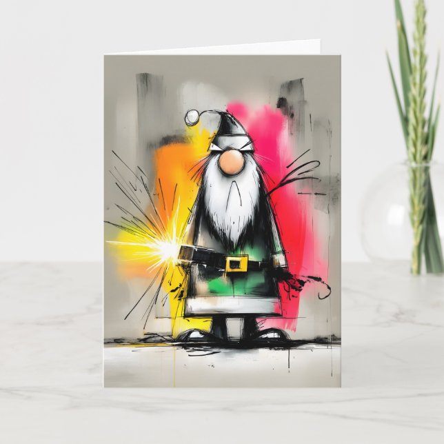 Cartão De Festividades Unique Colorful Christmas Cards (Frente)