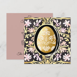 Cartão De Festividades Unique Custom Easter Egg Floral Frame Celebration