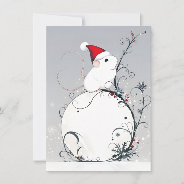 Cartão De Festividades Unique Cute Mouse Christmas Cards (Frente)