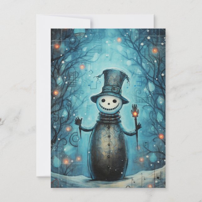 Cartão De Festividades Unique Hand Drawn Christmas Cards (Frente)