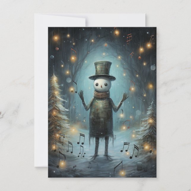 Cartão De Festividades Unique Hand Drawn Christmas Cards (Frente)