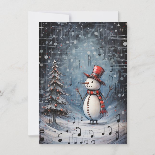 Cartão De Festividades Unique Hand Drawn Christmas Cards (Frente)