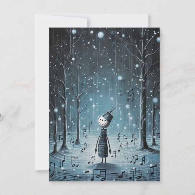 Cartão De Festividades Unique Hand Drawn Christmas Cards (Frente)