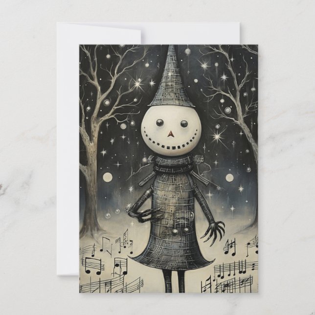 Cartão De Festividades Unique Hand Drawn Christmas Cards (Frente)