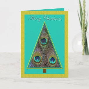 Cartão De Festividades Unique Peacock Christmas Tree Christmas Card