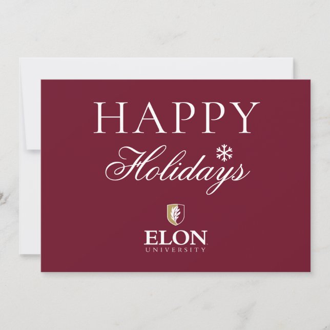 Cartão De Festividades Universidade Elon (Frente)