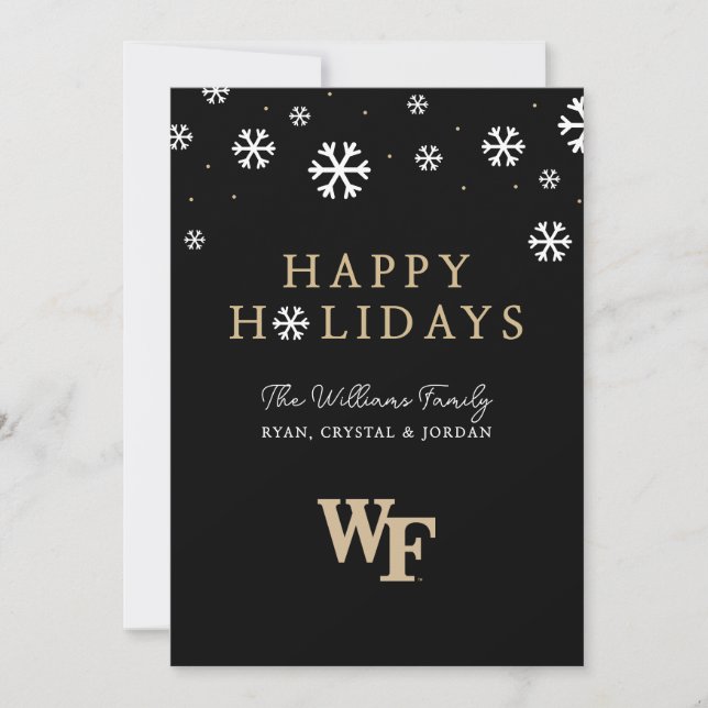Cartão De Festividades Universidade Wake Forest | WF (Frente)