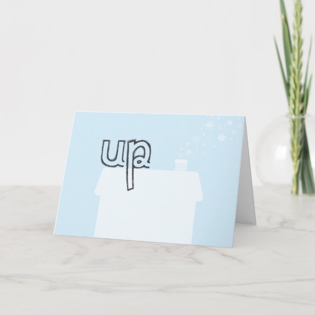 Cartão De Festividades Up on a Rooftop Christmas Card Puzzle (Frente)