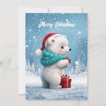 Ursinho bonitinho com chapéu de Natal