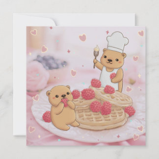 Cartão De Festividades Ursinhos & Waffles