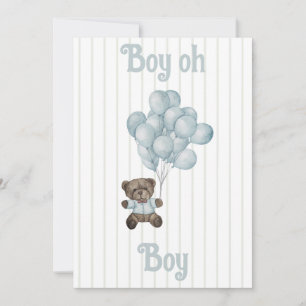 Cartão De Festividades Urso-balão azul/tan