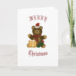 Cartão De Festividades Urso de Natal