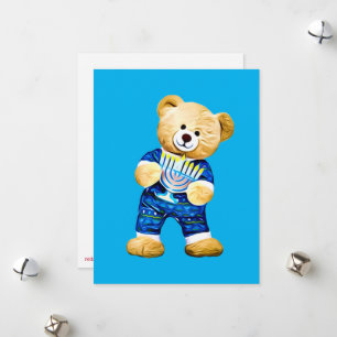 Cartão De Festividades Urso de pelúcia Menorah