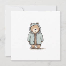 Cartão De Festividades Urso de Pequena Cana-d'Água