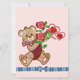 Cartão De Festividades Urso de São Valentim Fofo