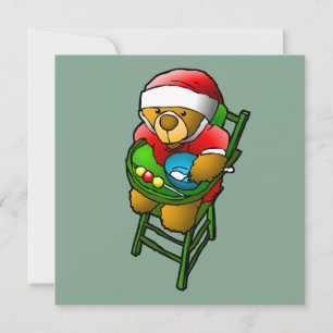 Cartão De Festividades Urso de Teddy de Natal