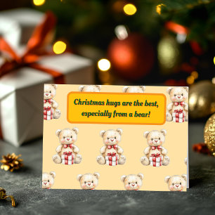 Cartão De Festividades Urso de Teddy de Natal amável
