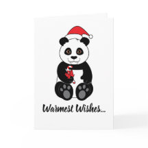 Urso Panda Comendo uma Cana de Açúcar no Natal