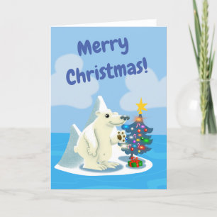 Cartão De Festividades Urso Polar Amigável