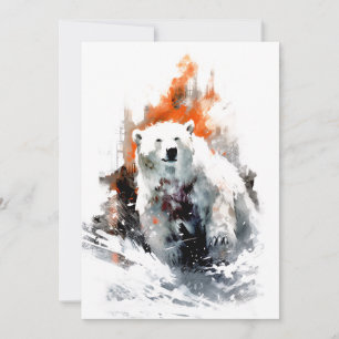Cartão De Festividades Urso Polar Animal Selvagem Americano