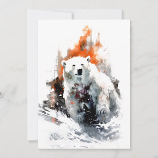 Cartão De Festividades Urso Polar Animal Selvagem Americano