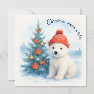 Cartão De Festividades urso polar canadense táxi & folha de bordo canaden