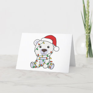 Cartão De Festividades Urso Polar de Natal Animais de inverno Ursos Polar