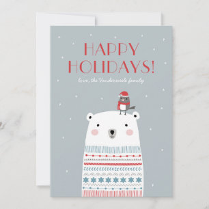 Cartão De Festividades Urso Polar Deseja