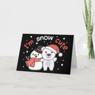 Cartão De Festividades Urso Polar Eu Sou Fofa Neve Boneco de Neve Piada d