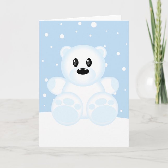Cartão De Festividades Urso Polar Gelado (Frente)