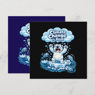 Cartão De Festividades Urso Polar Kawaii a Mudança Climática é Real