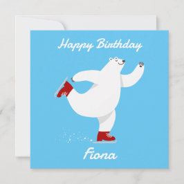 Cartão De Festividades Urso Polar no gelo