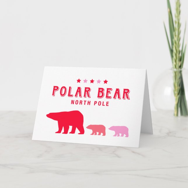 Cartão De Festividades Urso Polar no Polo Norte (Frente)