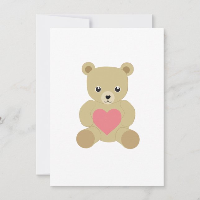 Cartão De Festividades Urso Tradicional de Teddy com Cardioma (Frente)