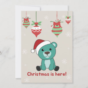 Cartão De Festividades Ursos Coloridos Feliz Natal Animais de Inverno Urs