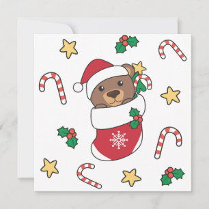 Cartão De Festividades Ursos de Porcos de Inverno para Neve de Natal