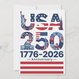 Cartão De Festividades USA 250 Anniversary Patriotic American History