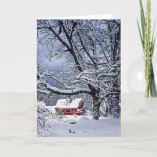 Cartão De Festividades USA, Oregon, Clackamas County. Fresh snow covers
