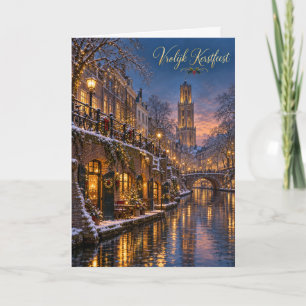 Cartão De Festividades Utrecht Oudegracht Feliz Natal