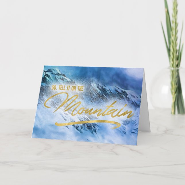 Cartão De Festividades Vá Contar sobre o Natal Religioso da Montanha (Frente)