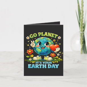 Cartão De Festividades Vá Planeta É o Seu Dia da Terra verde