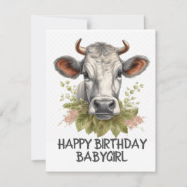 Cartão De Festividades Vaca de aniversário