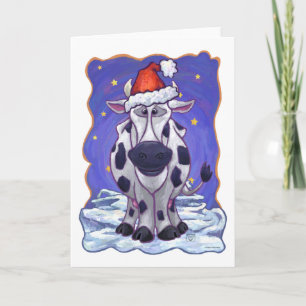 Cartão De Festividades Vaca Natal