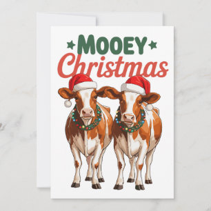 Cartão De Festividades Vacas De Natal Chapéus De Papai Noel Feliz Natal F
