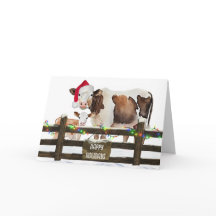 Vacas De Natal Com Aquarela