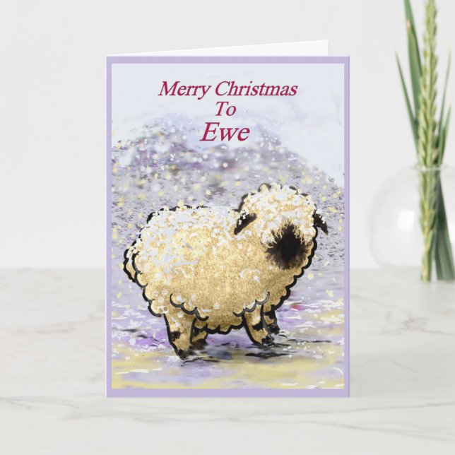 Cartão De Festividades Valais Blacknose Sheep Felry Christmas (Frente)