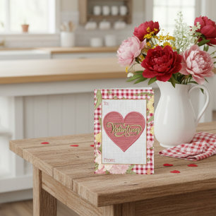 Cartão De Festividades Valentine Antigo: Amor em Cada Ponto